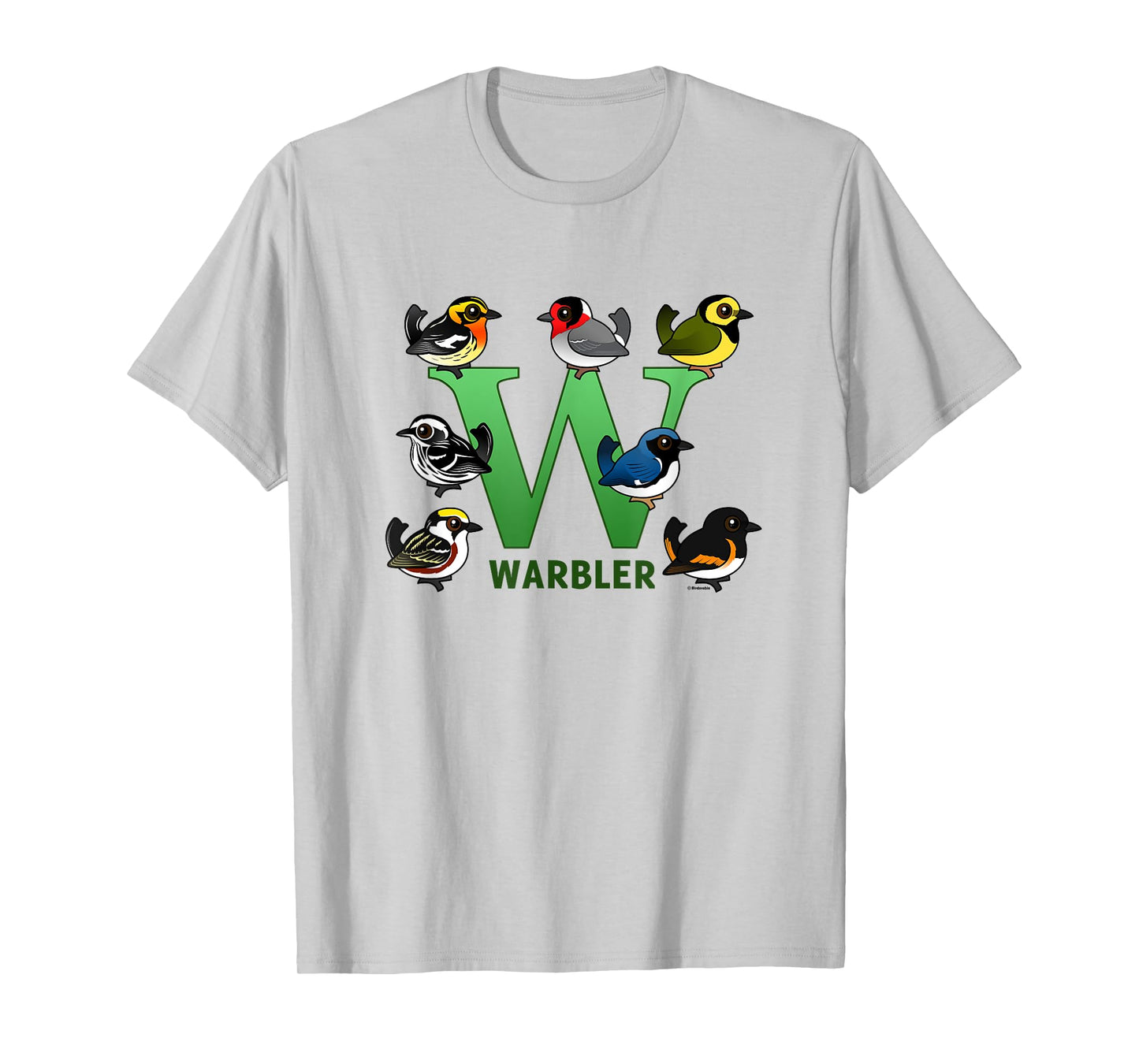W is for Warbler Cute Cartoon Bird Alphabet Birder Gift Idea T-Shirt