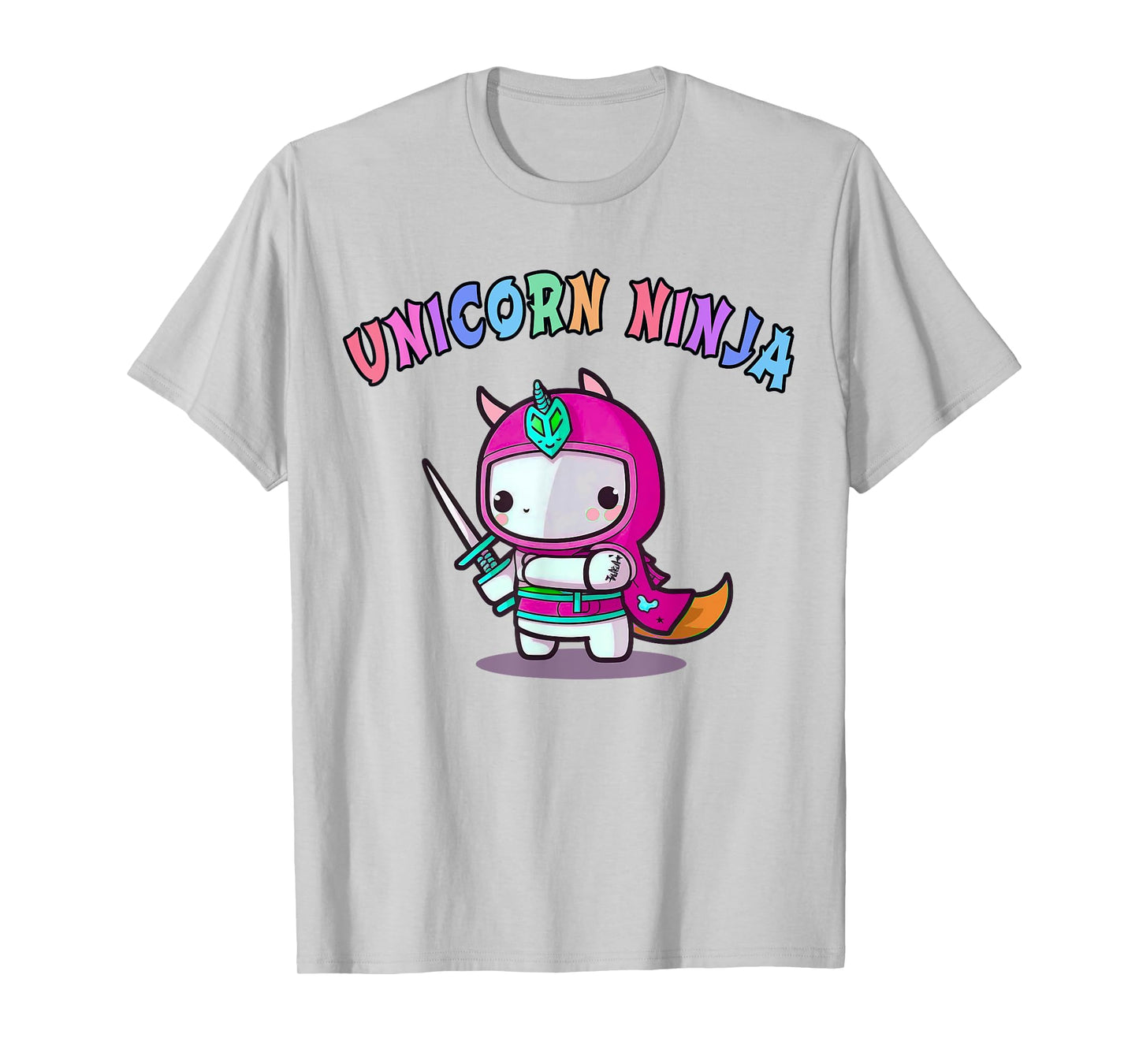 Funny UNICORN NINJA Girl Team Princess Birthday Crew Pink T-Shirt