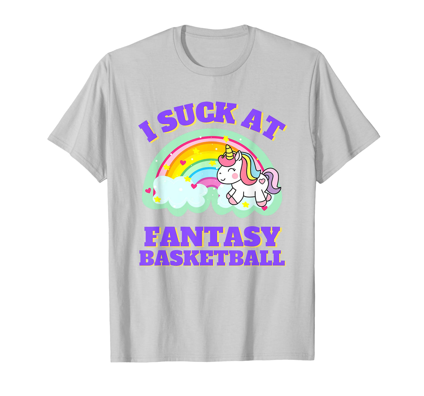 Suck At Fantasy Basketball Unicorn Rainbow Loser Punishment T-Shirt