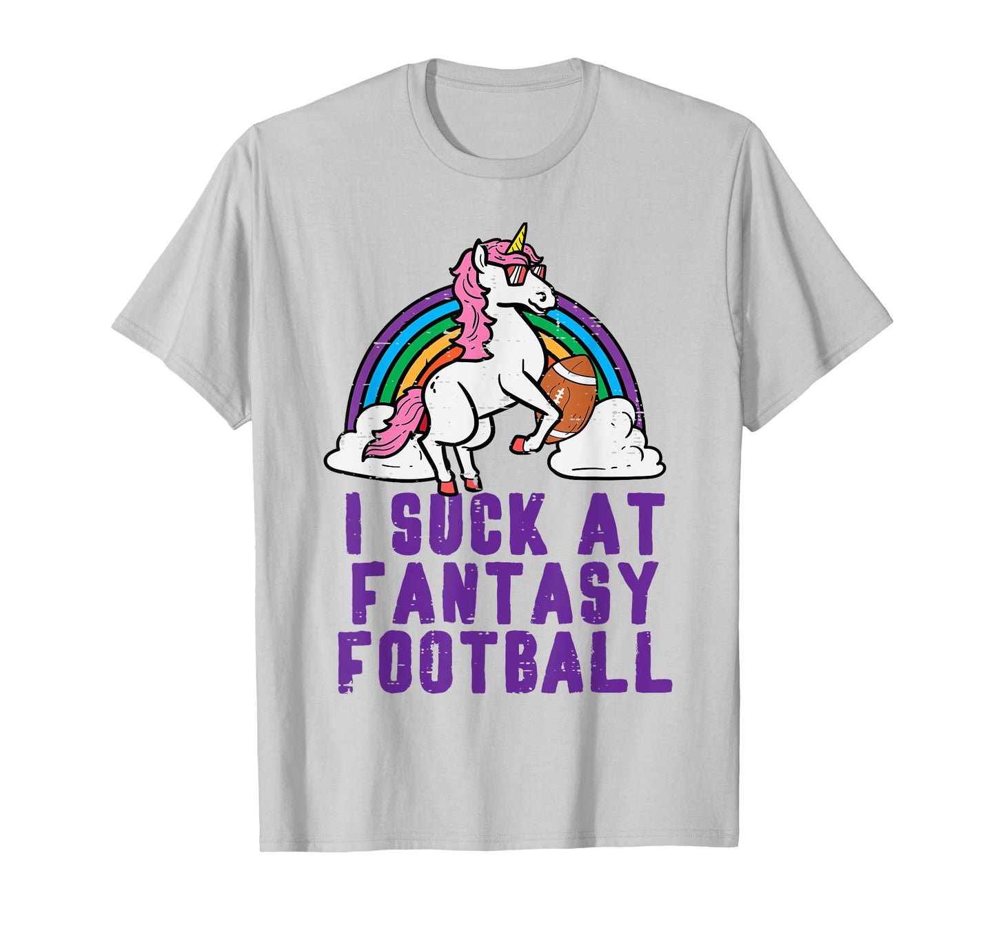 Funny Pink Fantasy Football Loser Shirt Unicorn Men T-Shirt