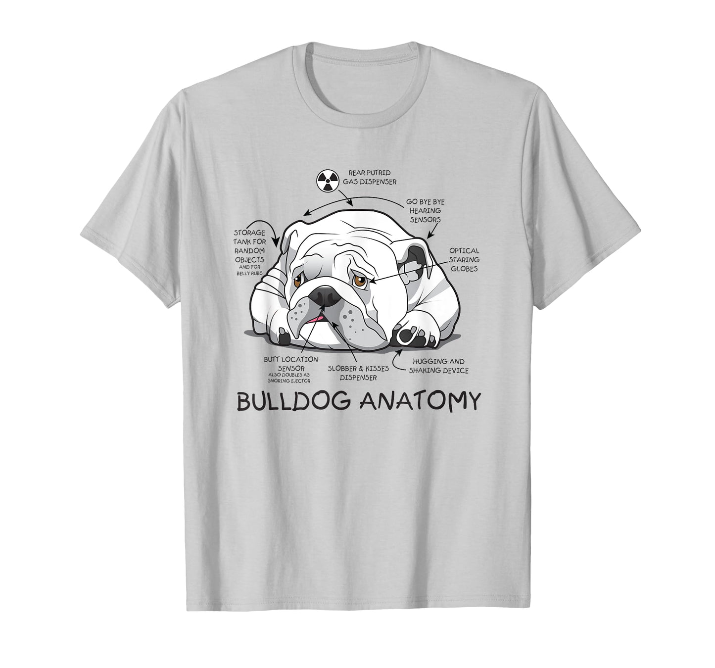 Funny Cute English Bulldog Anatomy Dog Biology Gift Men Women T-Shirt