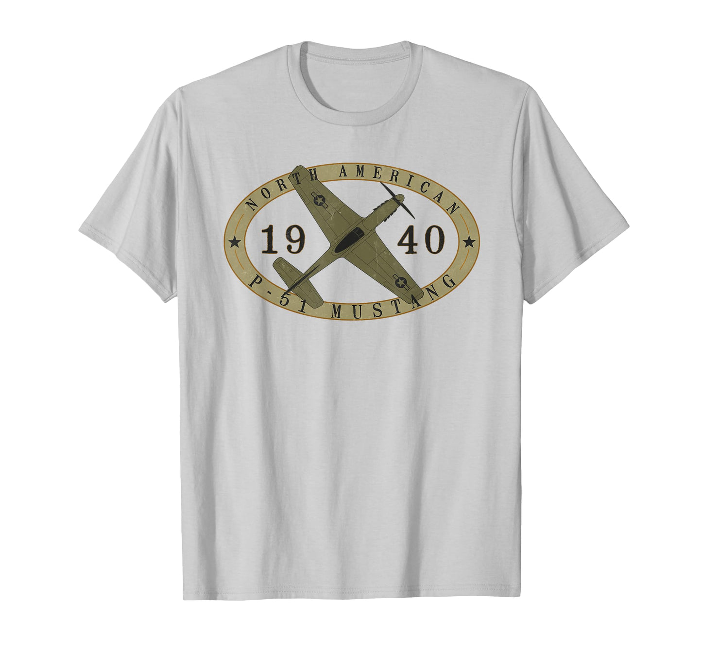 Designed For Flight P-51 Mustang Vintage WWII Warbird Airplane Pilot T-Shirt - Men's Red Cotton Blend Classic Fit Short Sleeve T-Shirt - Small
