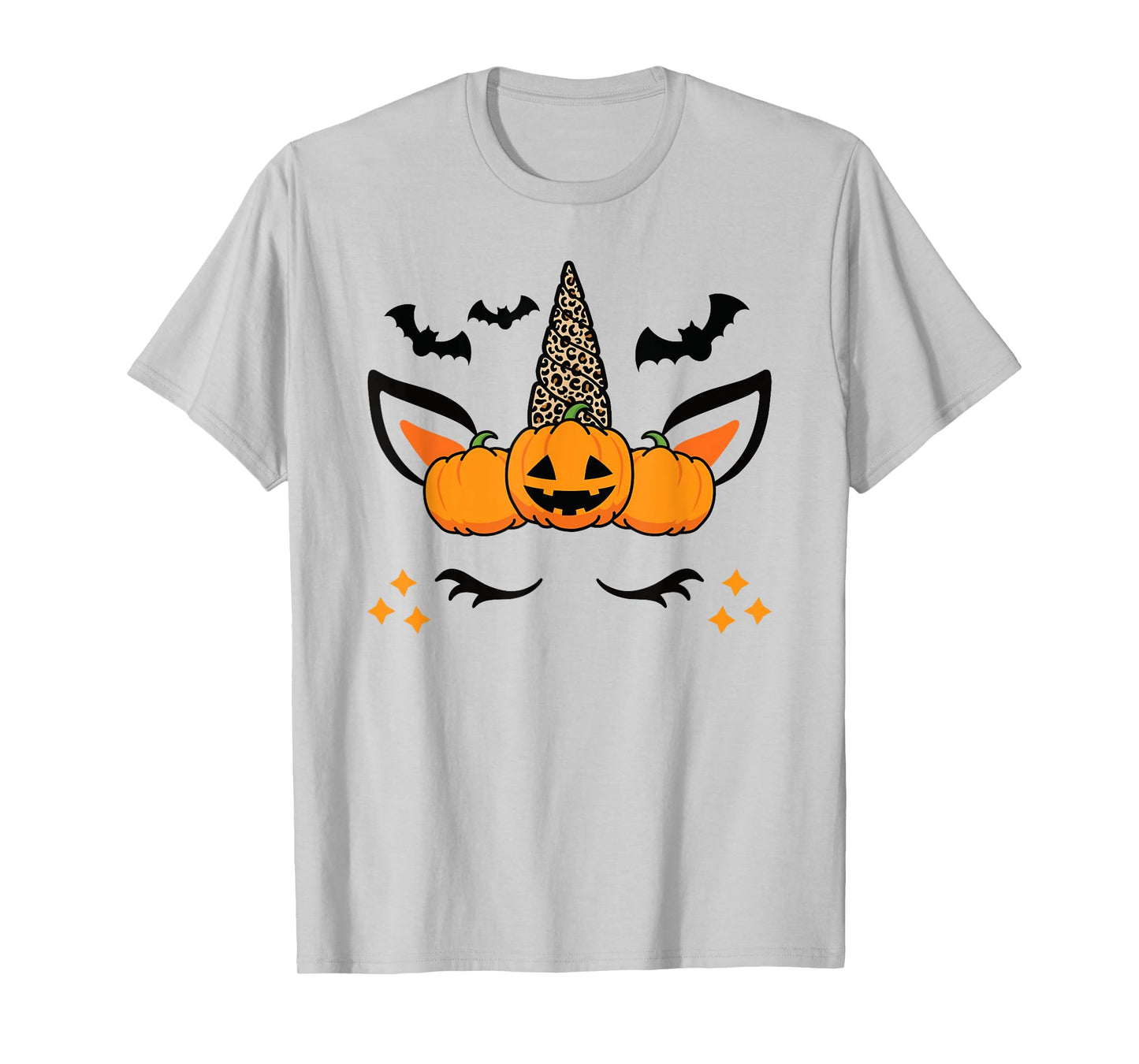 Cute Halloween Unicorn Costume Leopard Pumpkins T-Shirt