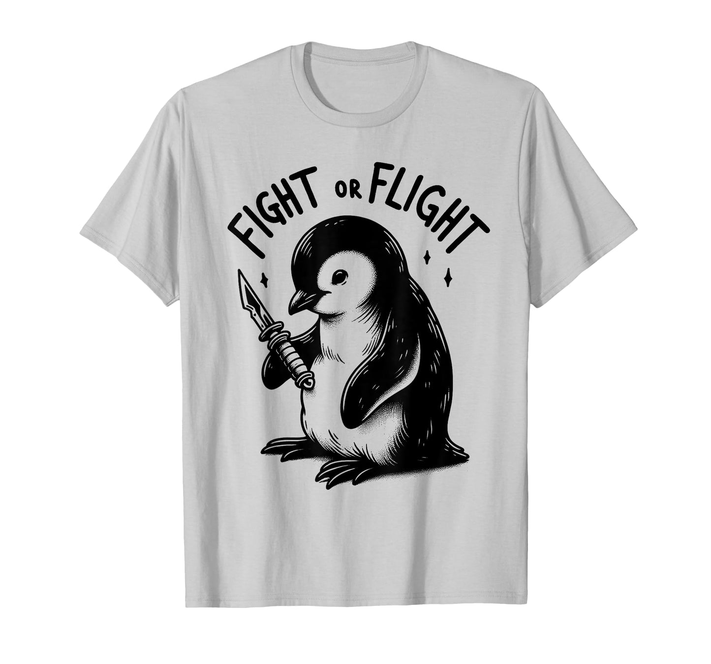 Fight or Flight Penguin Pun Funny Meme Penguin Lover T-Shirt