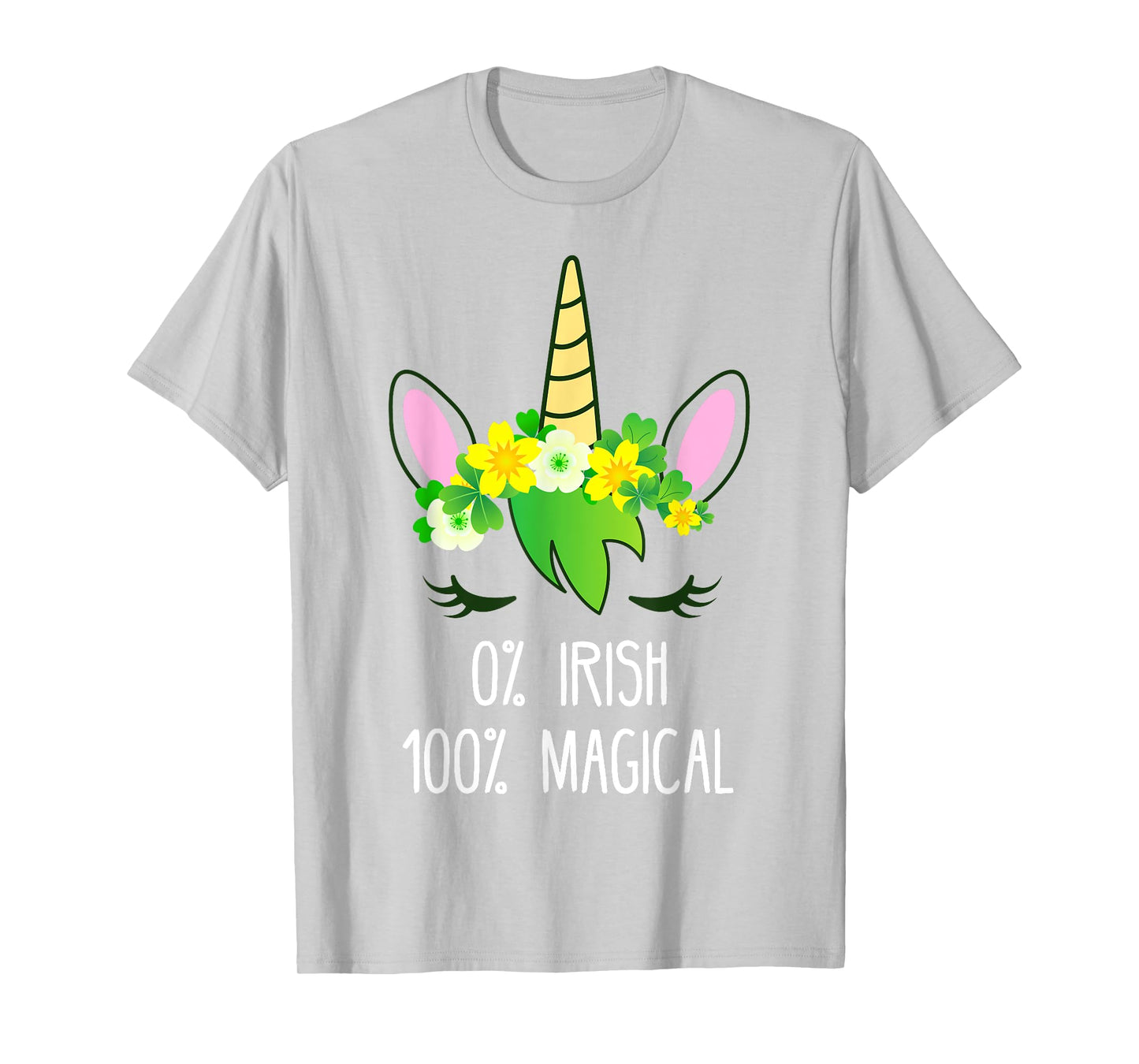 St. Patrick's Day Unicorn Face 0% Irish Shirt Lepricorn