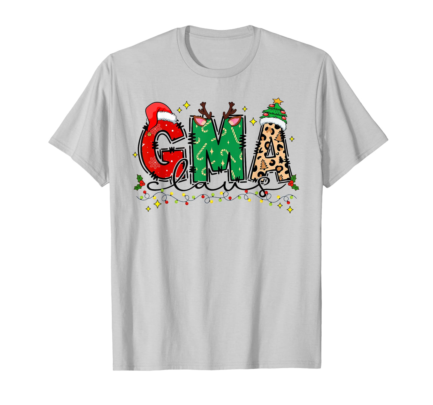 Cute Gma Claus Christmas Family Matching Pajamas Funny Xmas T-Shirt