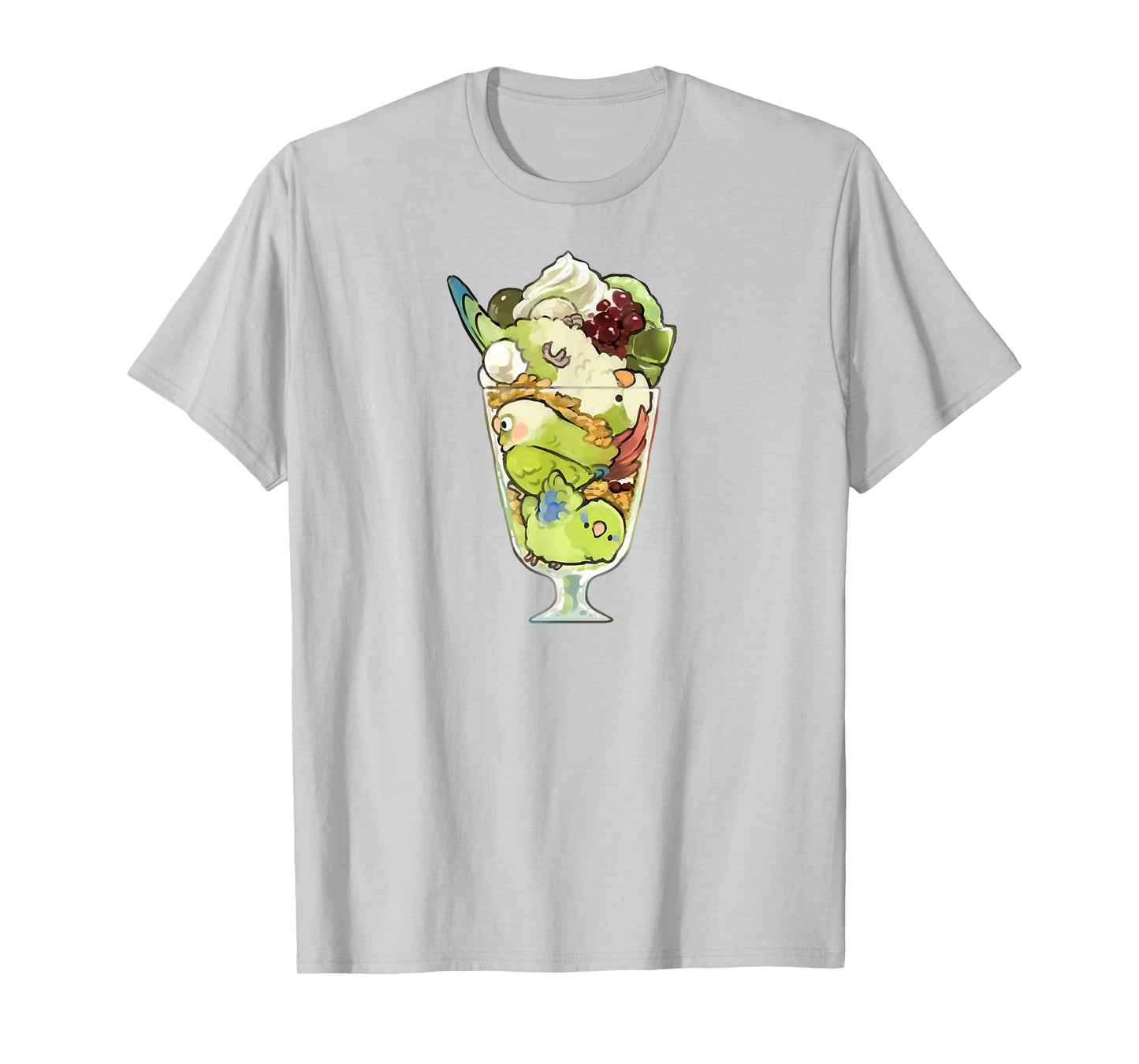 Bird Parfait (Green) Quaker Green Cheek Conure Parrotlet T-Shirt