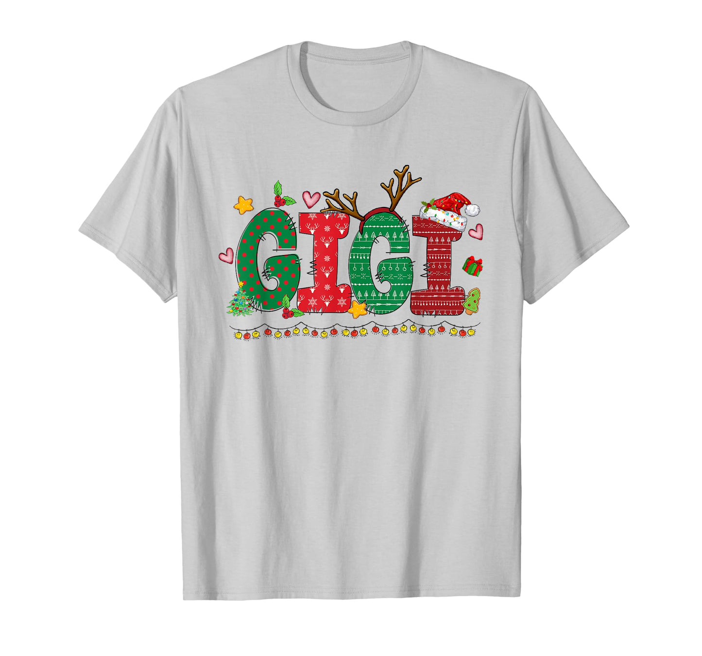 Gigi Claus Christmas Lights Pajama Family Matching T-Shirt