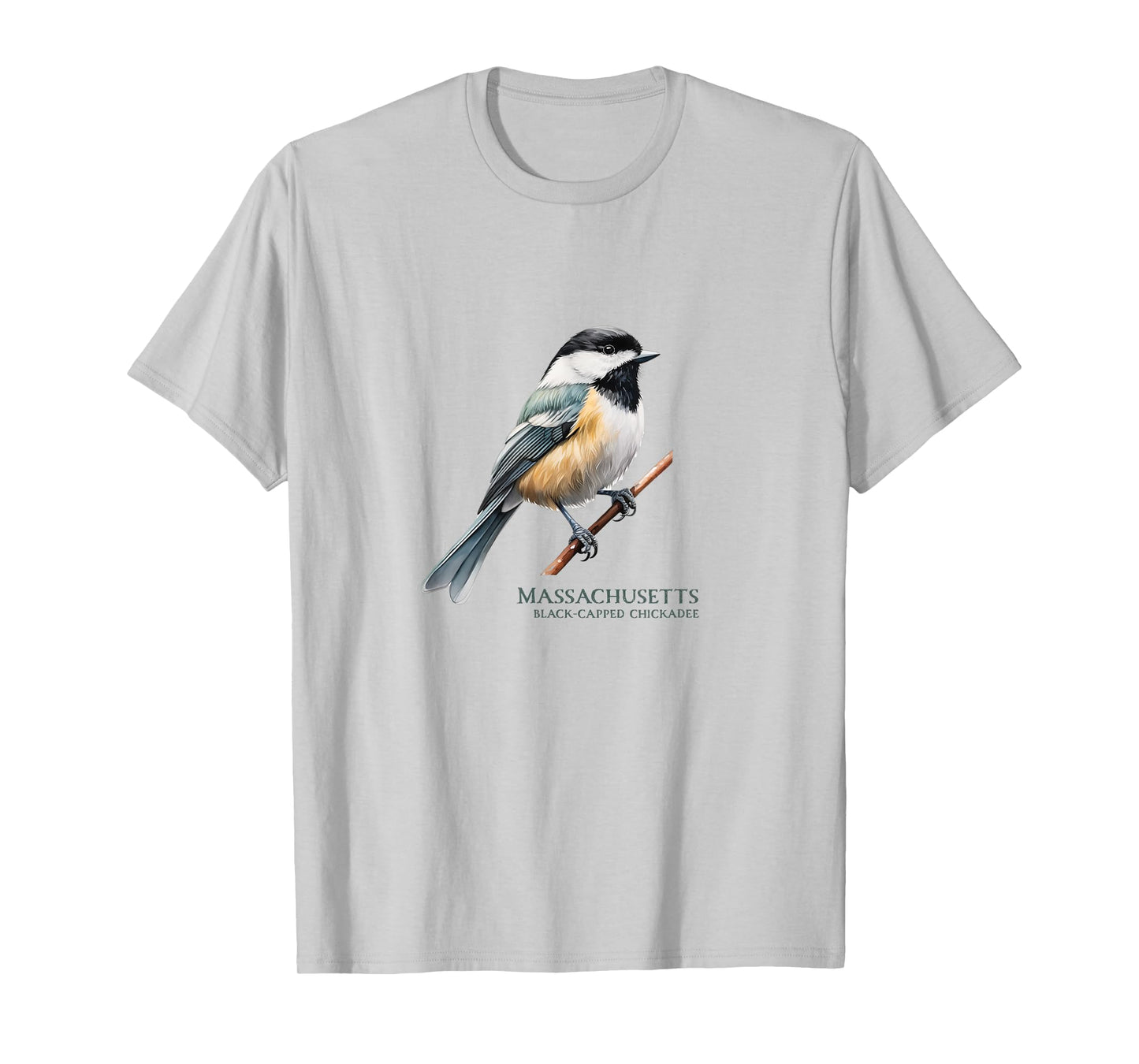 Black-Capped Chickadee State Bird of Massachusetts Songbird T-Shirt