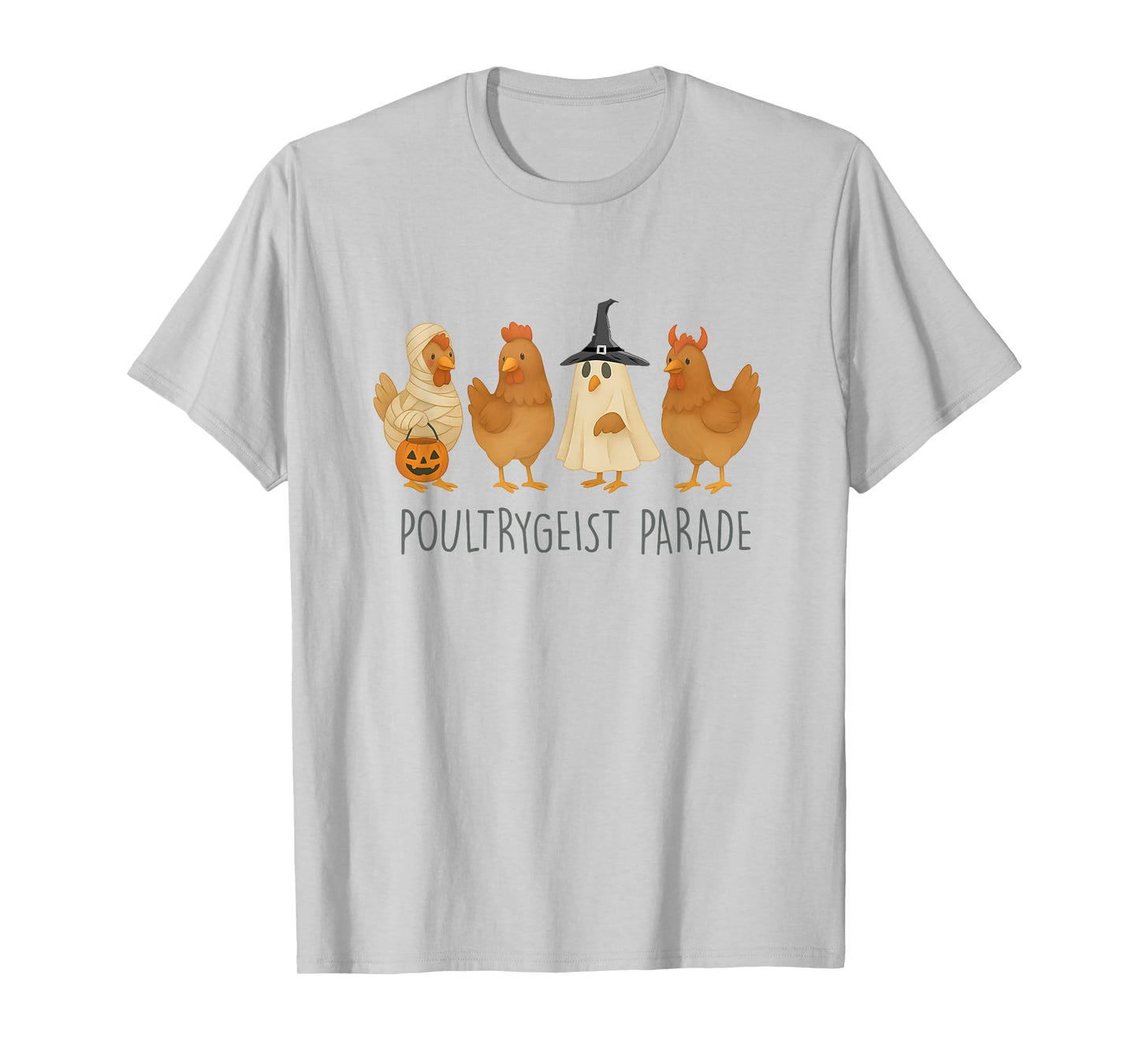 Funny Chicken Halloween, Spooky Chicken Poultrygeist Parade T-Shirt