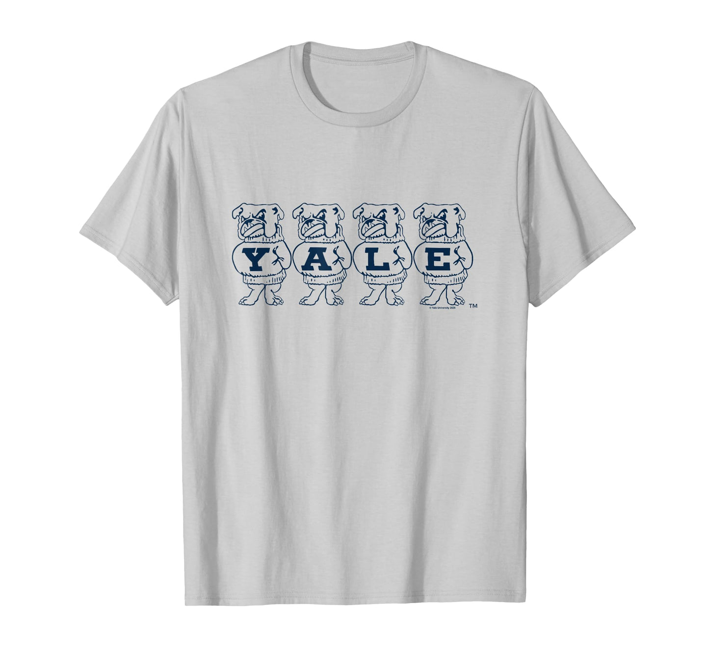Yale University Cartoon Line Art Bulldogs Varsity Yale Logo T-Shirt