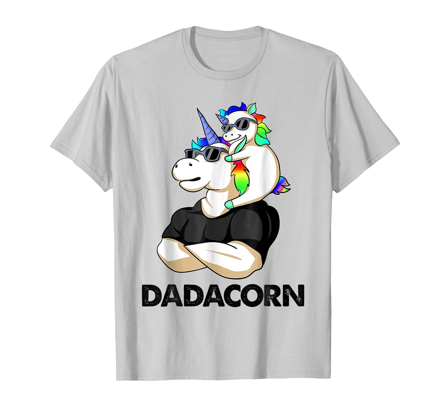 Dadacorn Unicorn Dad and Baby Christmas Papa Father's Day T-Shirt