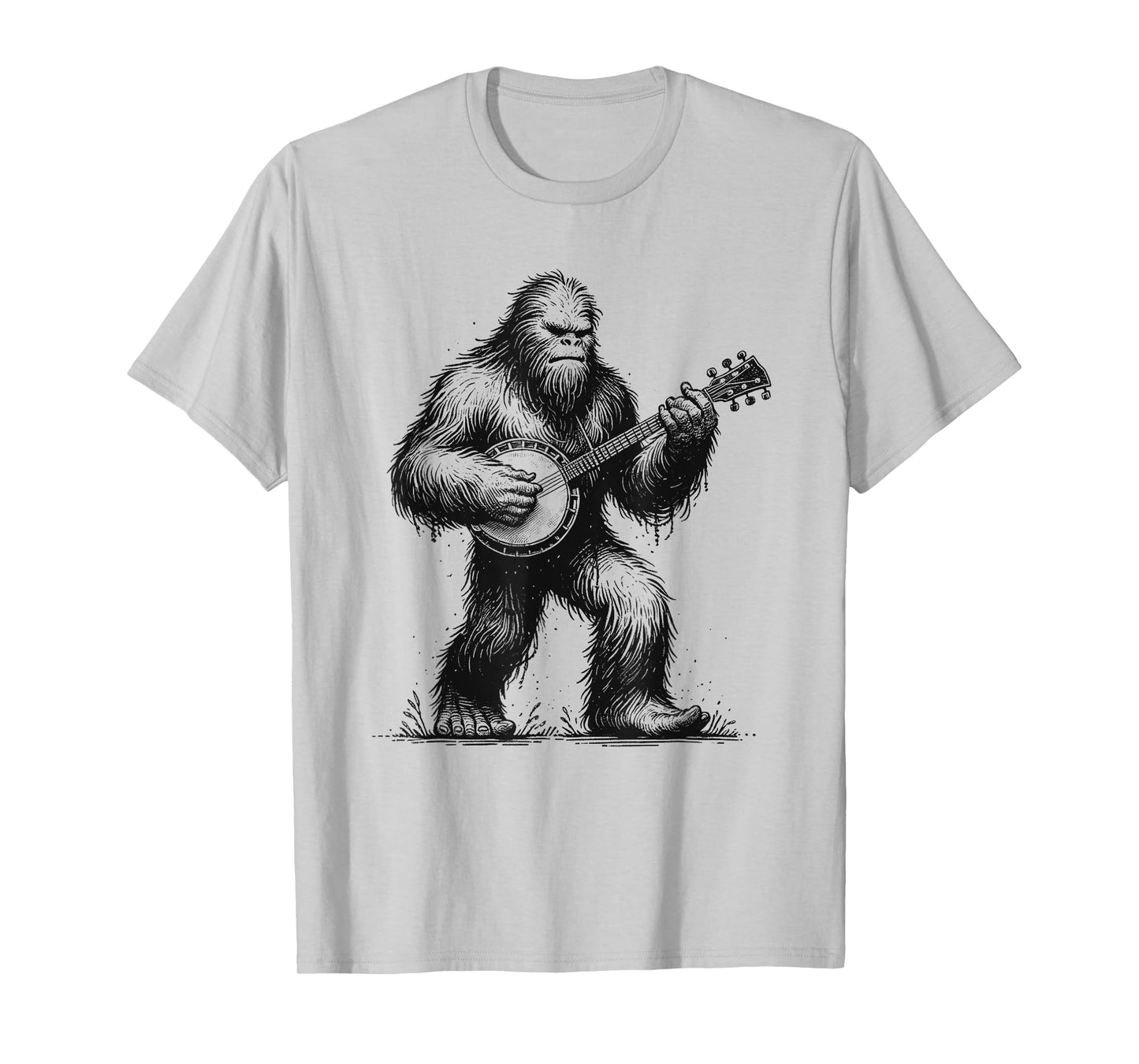 Bigfoot Sasquatch Playing Banjo Banjoist Banjo Player T-Shirt