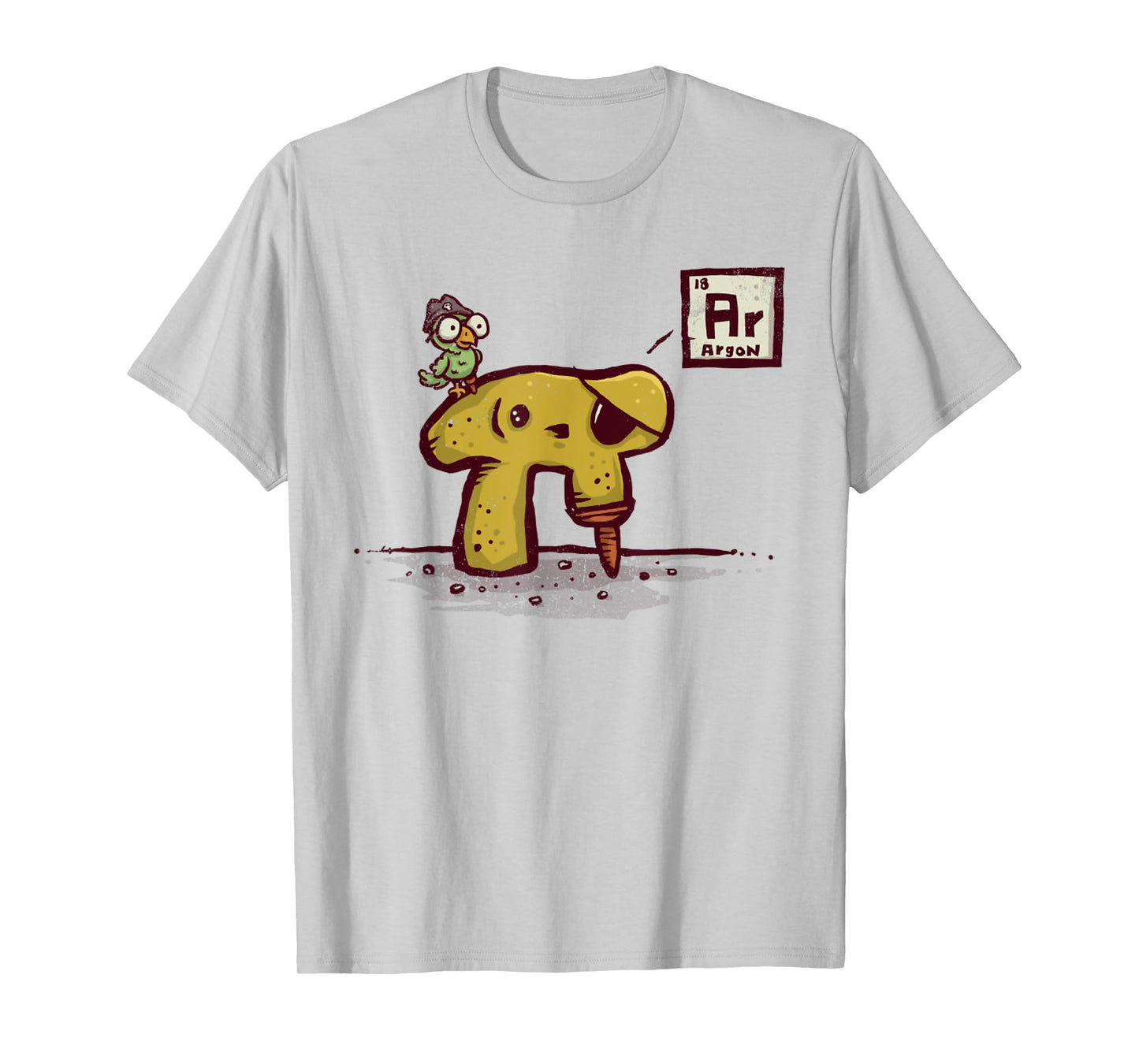 Nerdy Pi Rate Vintage Pirate Bird Periodic Table Math Joke T-Shirt