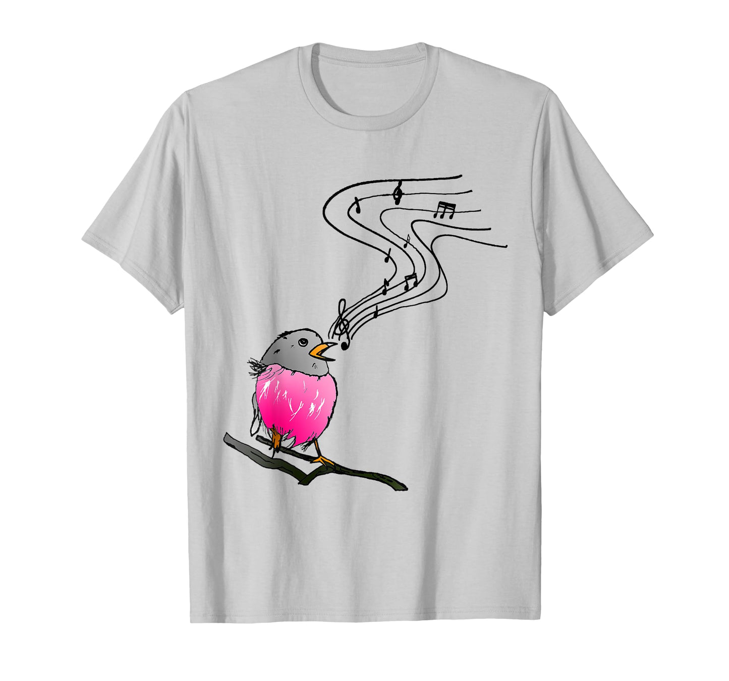 Singing bird classical music notes musician robin bird lover T-Shirt