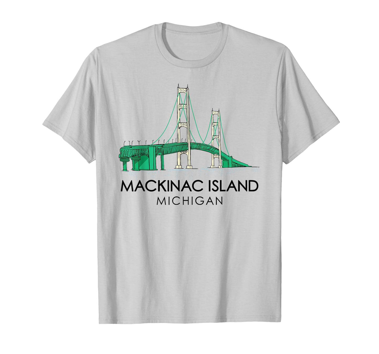 Mackinac Island Bridge Michigan Great Lakes Huron Ferry Trip T-Shirt