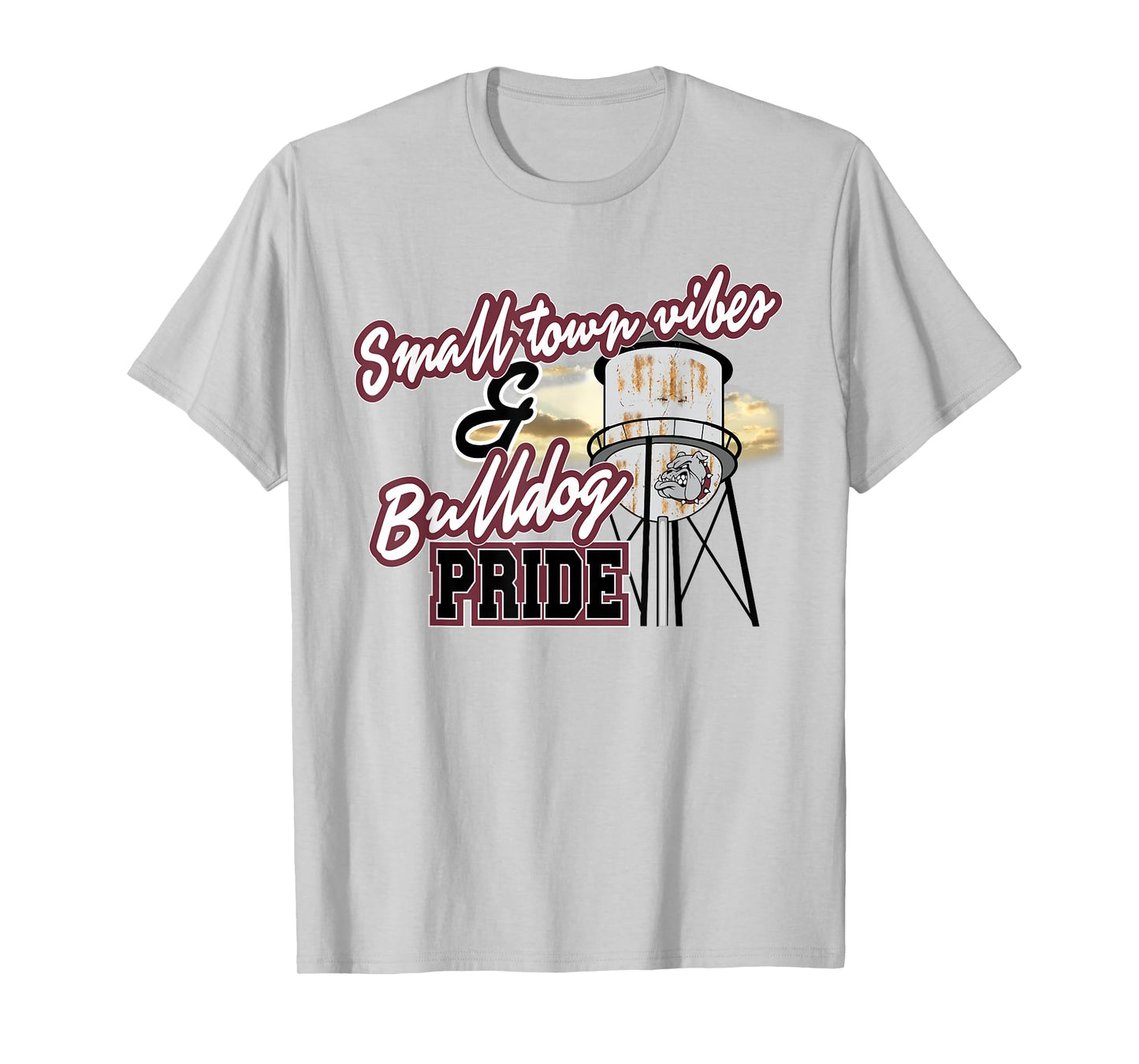 Small Town Vibes Bulldog Pride Maroon Bulldogs School Spirit T-Shirt