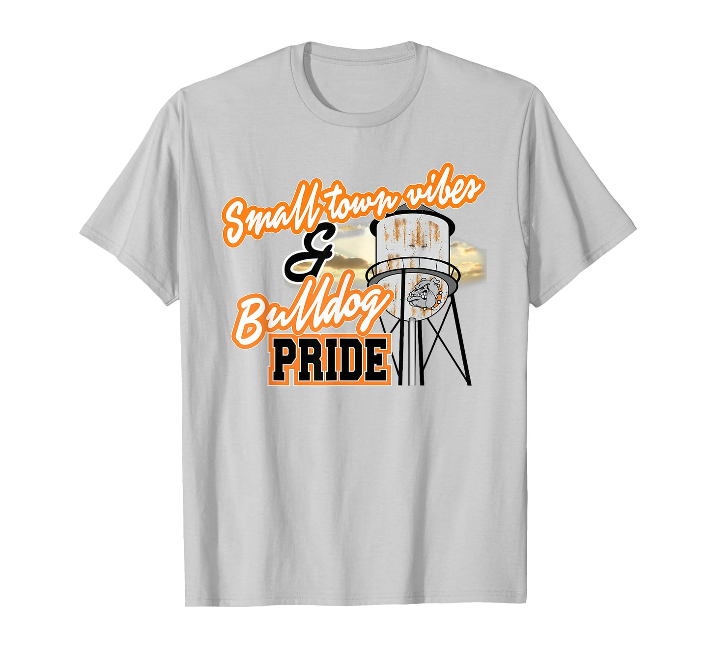 Small Town Vibes Bulldog Pride Orange Bulldogs School Spirit T-Shirt