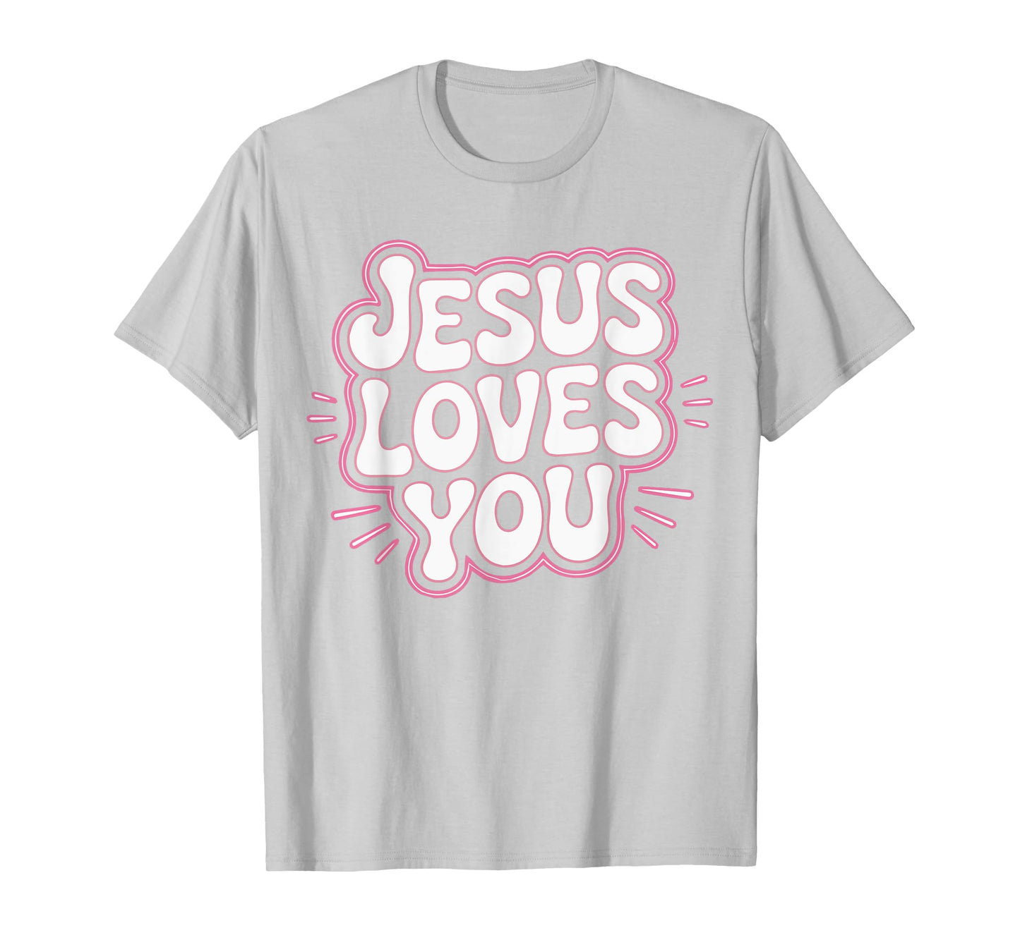 Toddler Jesus Loves You Pink White Christian Girl God Sister T-Shirt