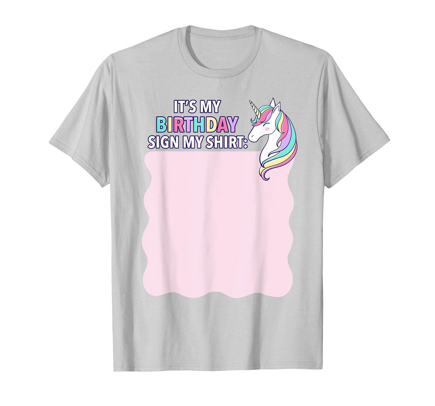 It's My Birthday Sign My Shirt Pink Unicorn Girl Toddler T-Shirt