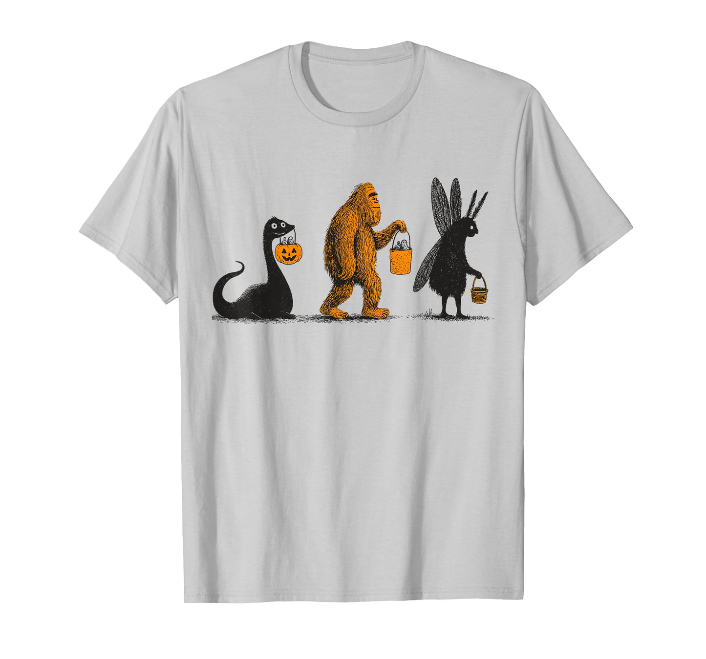 Cryptids Halloween Bigfoot Mothman Loch Ness Monster T-Shirt
