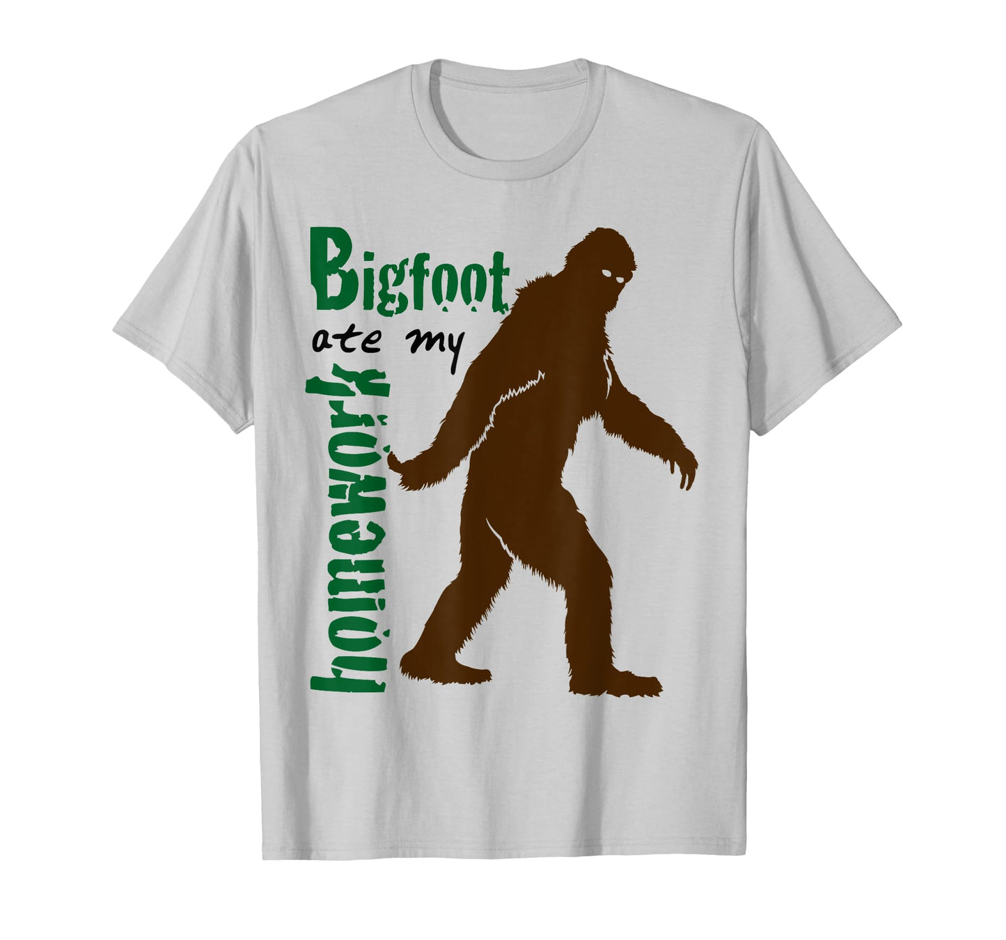 Bigfoot Ate My Homework Funny T-Shirt for Sasquatch Lovers