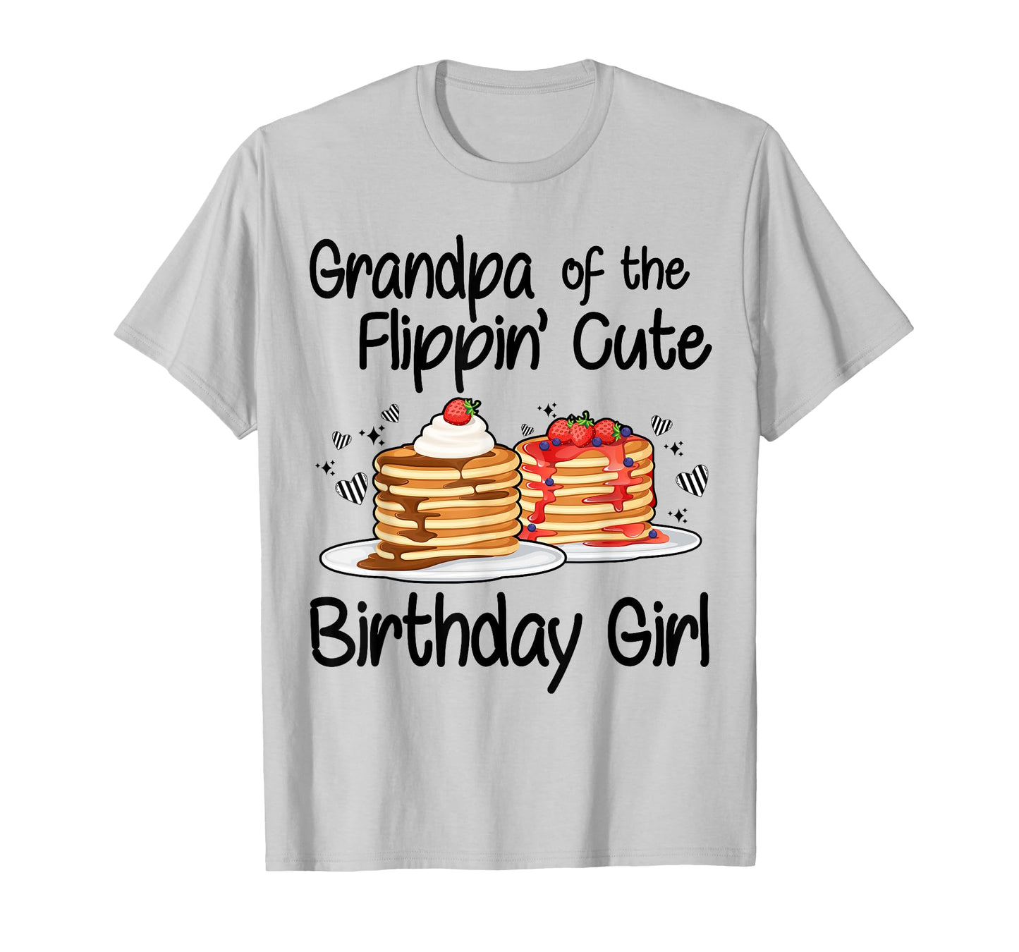 Breakfast Themed 1st Birthday Flippin Cute Pancakes Grandpa T-Shirt