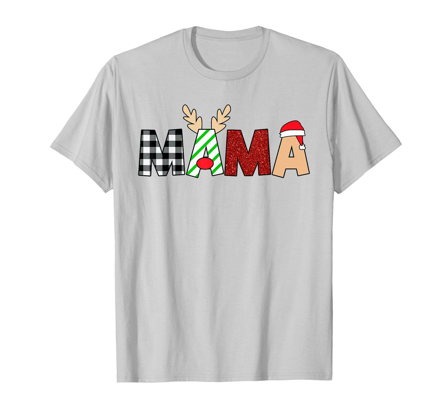 Mama Santa Christmas Family Matching Pajamas Mama Xmas T-Shirt