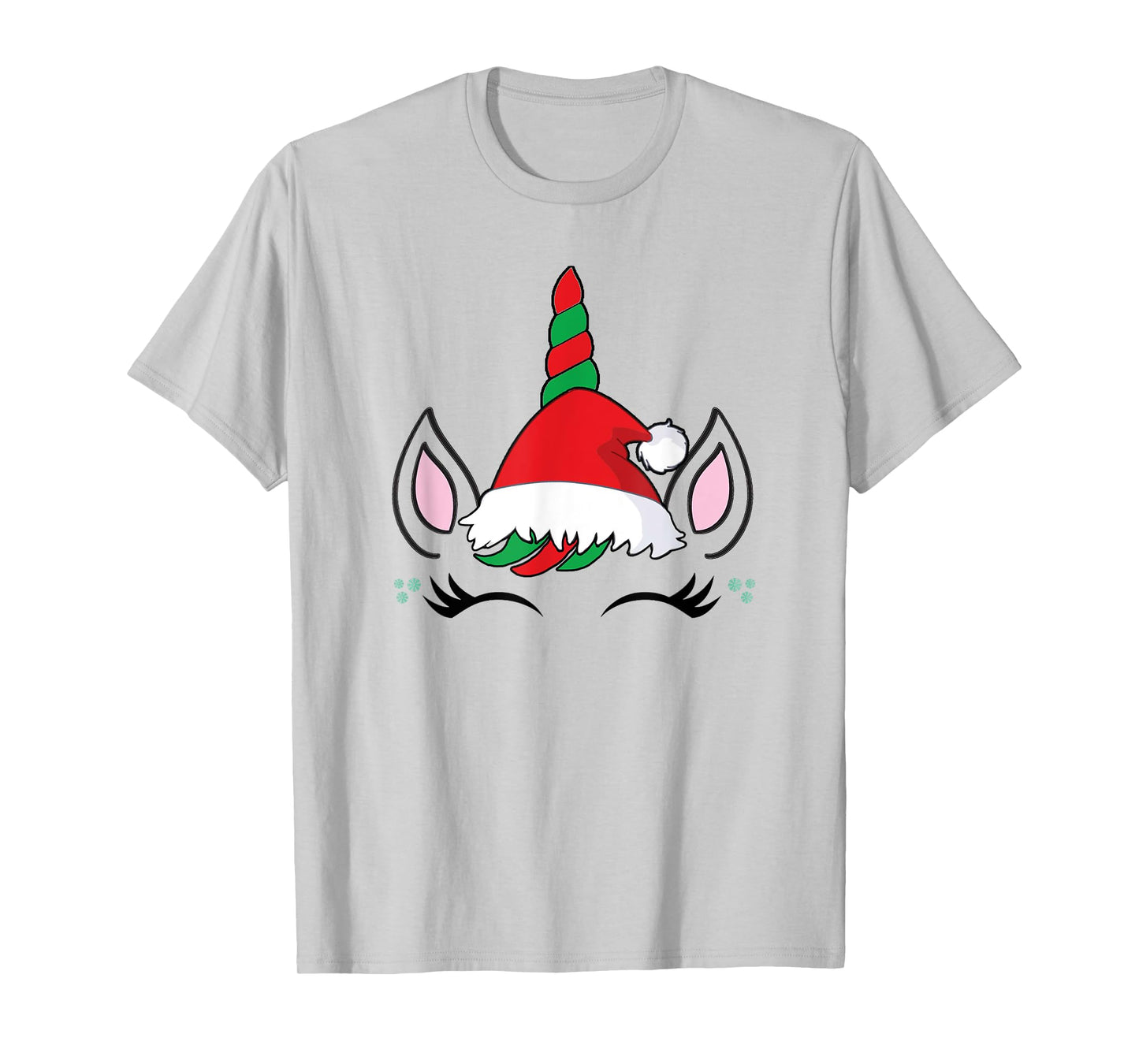 Unicorn Christmas Shirt for Girls Unicorn Santa Face Girls T-Shirt