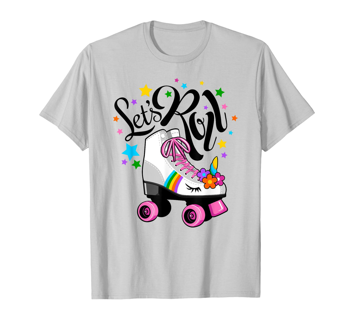 Let's Roll Unicorn. Roller Skate fun party girl's T-Shirt