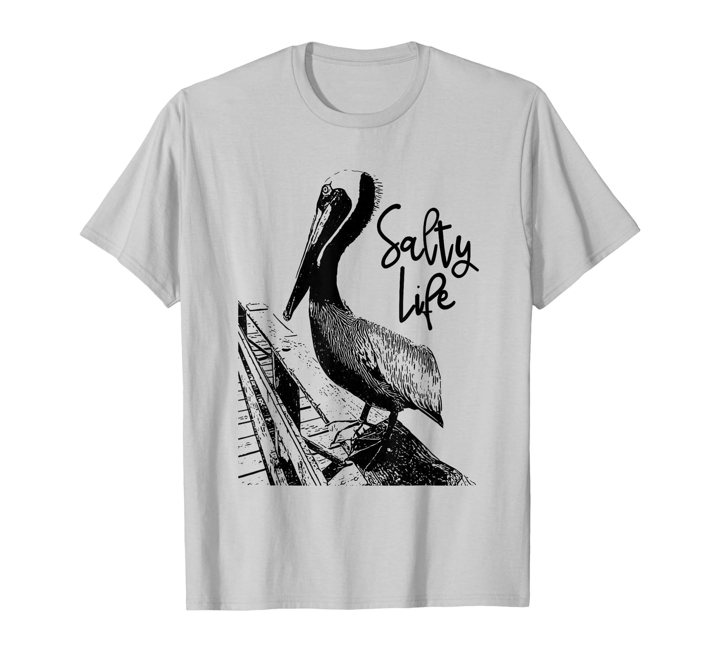 Salty Life Pelican Art T-Shirt T-Shirt