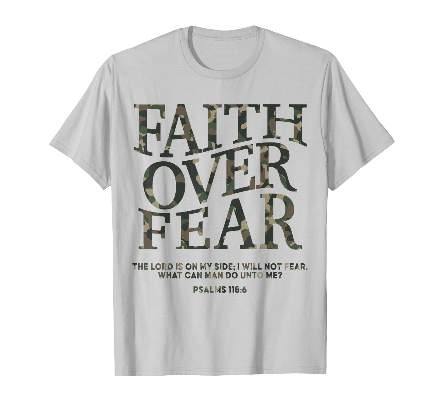 Christian Faith Over Fear Camo Jesus Youth God Son Brother T-Shirt