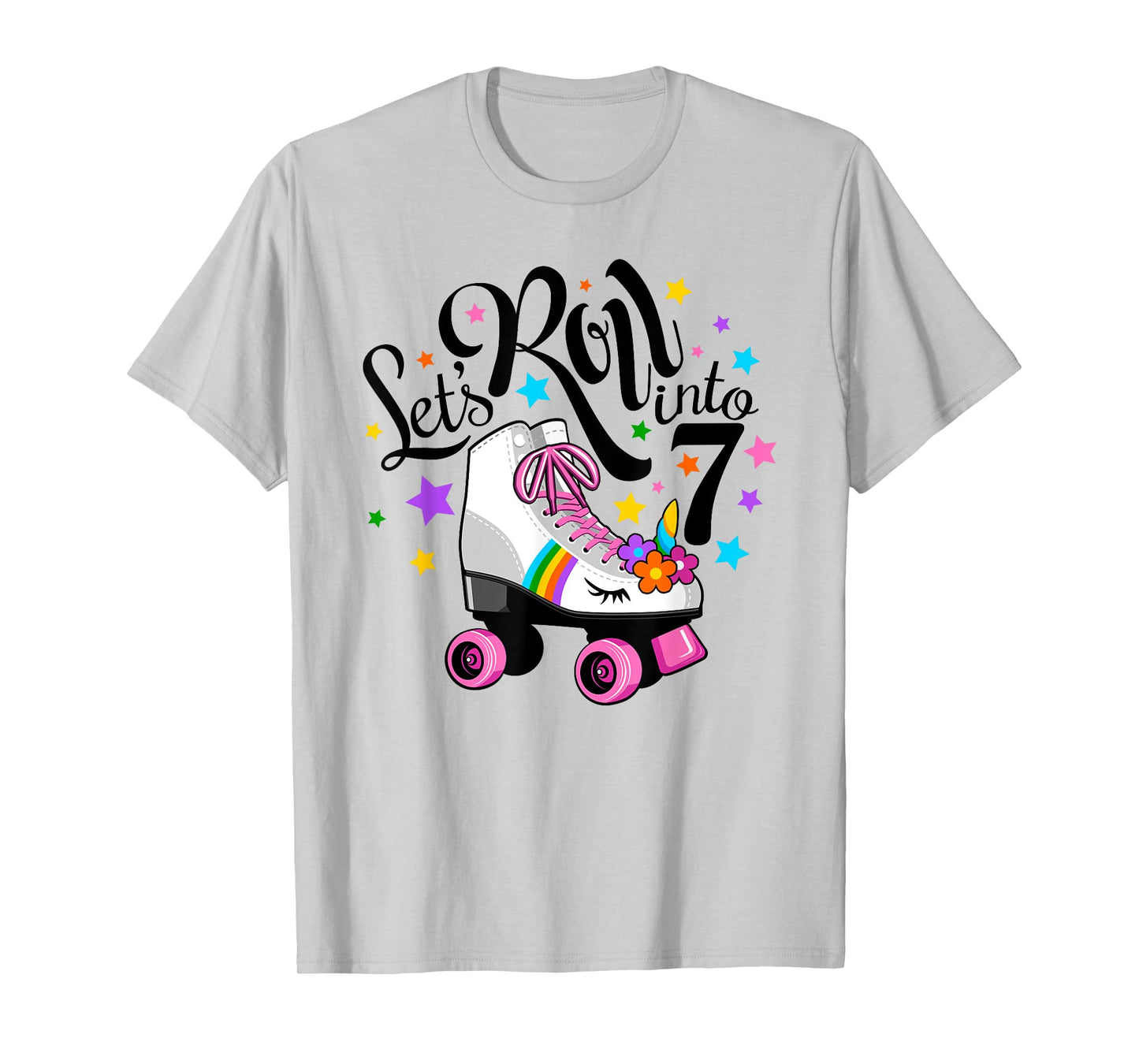 Lets roll into 7 Birthday. Unicorn, Roller skate T-Shirt
