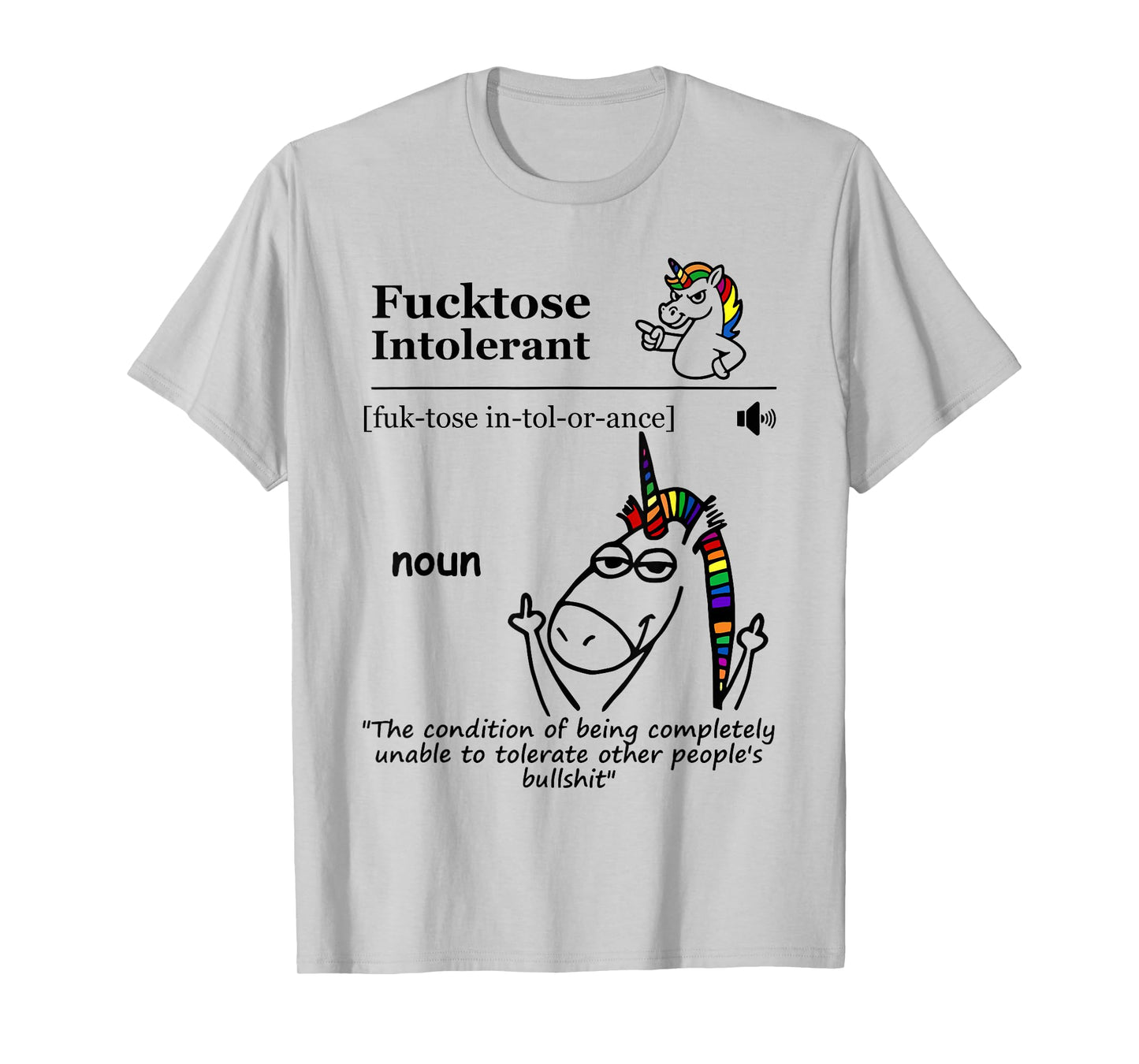Fucktose Intolerant (noun) Fucktose Intolerant Definition T-Shirt