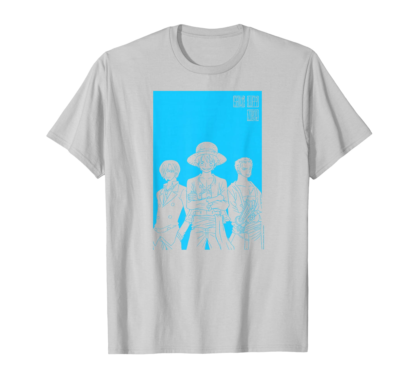 One Piece Anime Character Silhouettes Luffy, Sanji, and Zoro T-Shirt