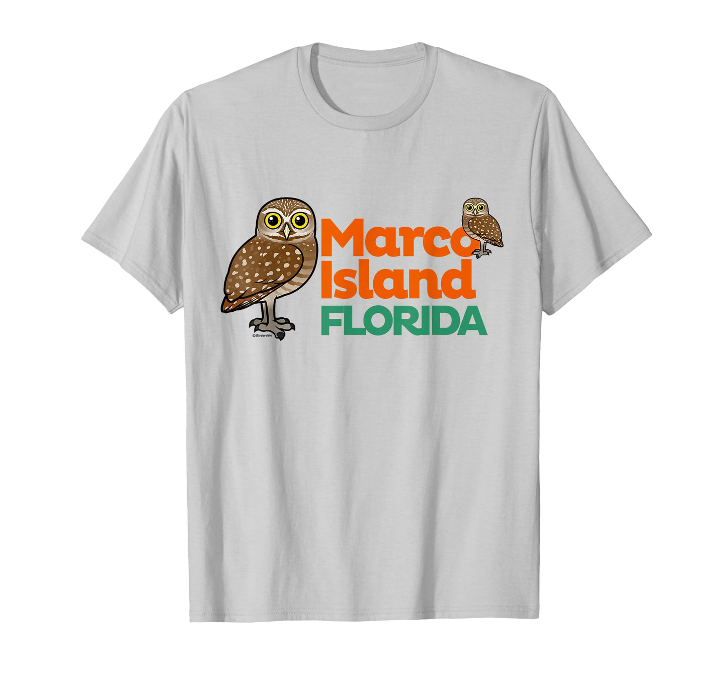 Marco Island Burrowing Owls Birdorable Cute Cartoon Birds T-Shirt