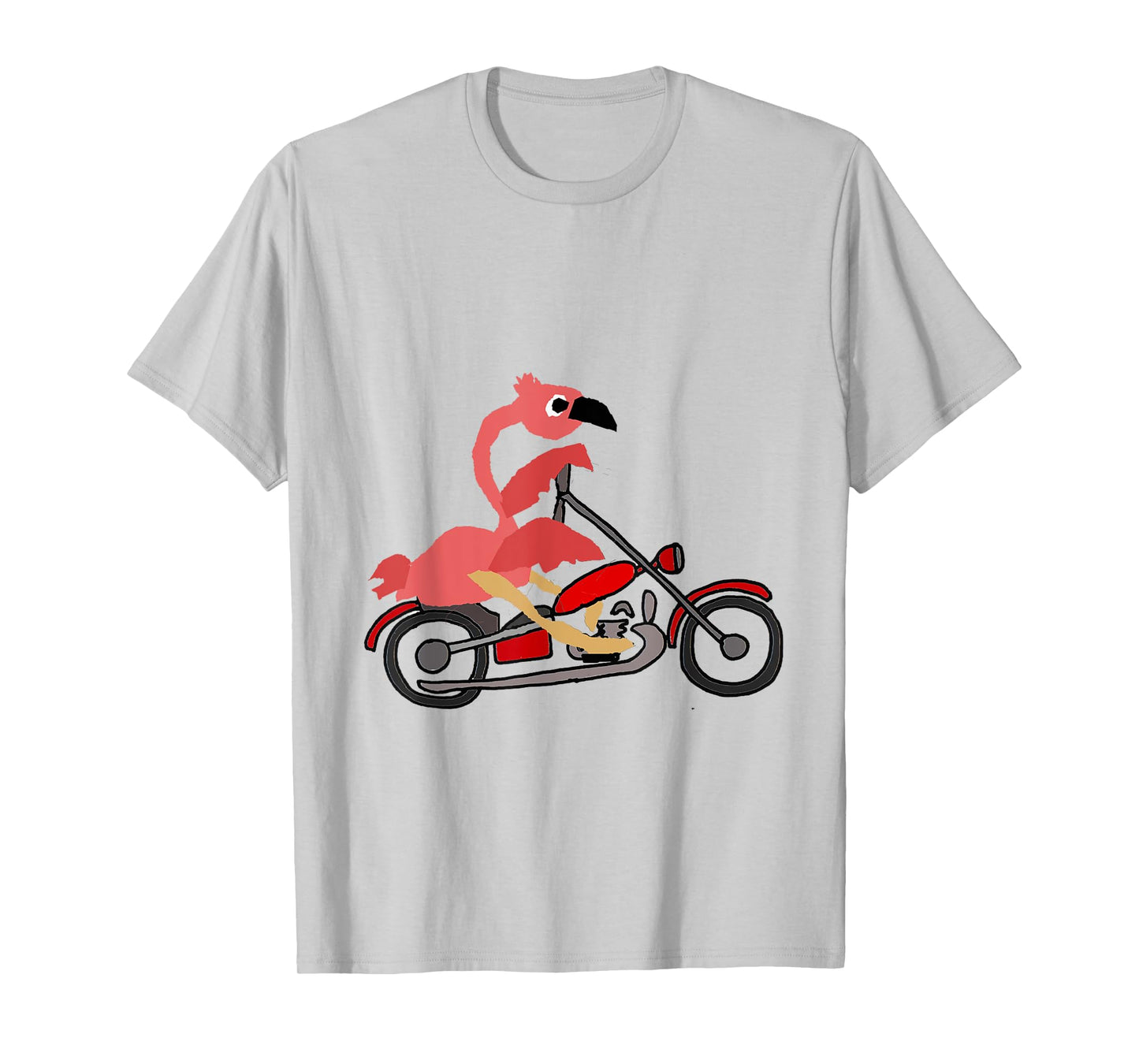 Smiletodaytees Fun Flamingo Riding Motorcycle T-shirt T-Shirt