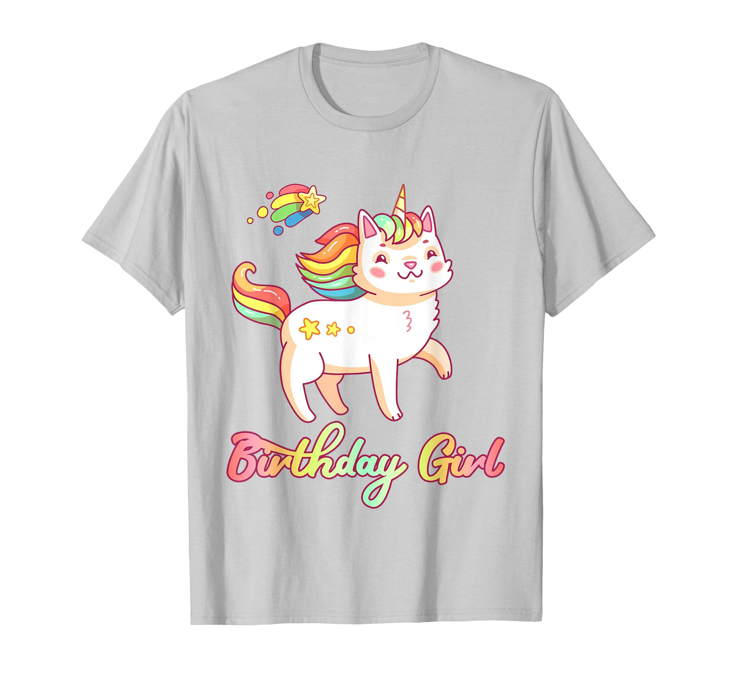 Birthday Girl Unicorn Caticorn Girls Shirt Birthday Party T-Shirt