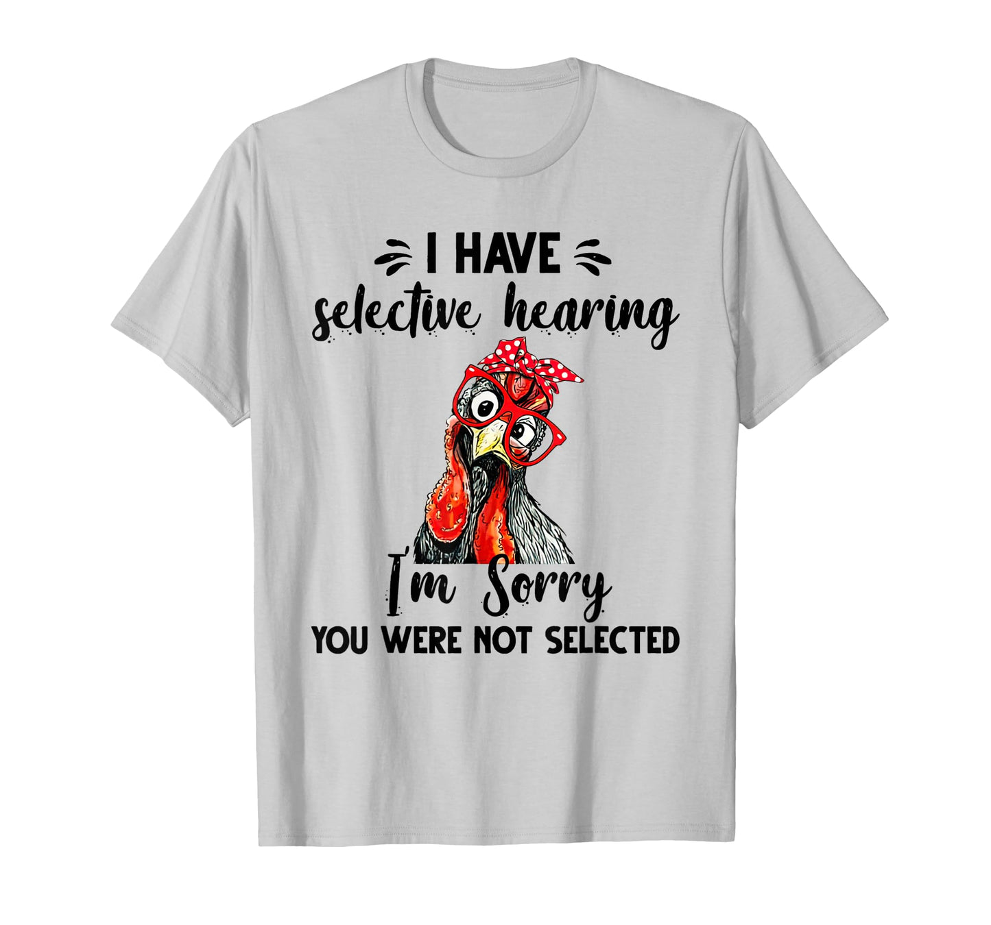 cute Women Chicken With Bandana Headband and Glasses T-Shirt
