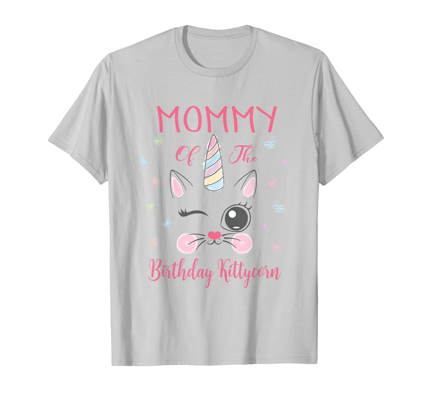 Mommy Of The Birthday Kittycorn Princess Girl Party T-Shirt