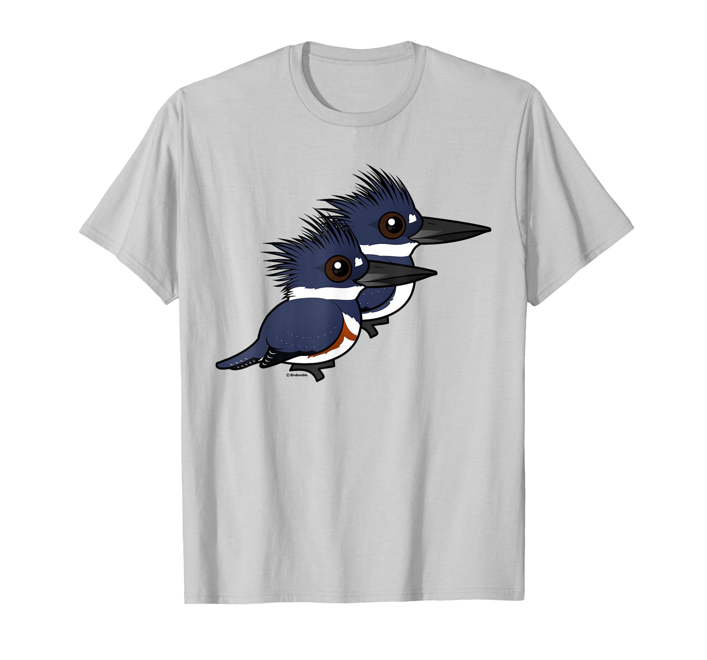 Cute Cartoon Belted Kingfisher Pair Birdorable T-Shirt