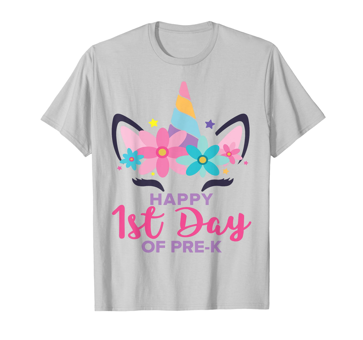 Pre K Unicorn First Day Of School Shirt Back To Outfit Girls T-Shirt