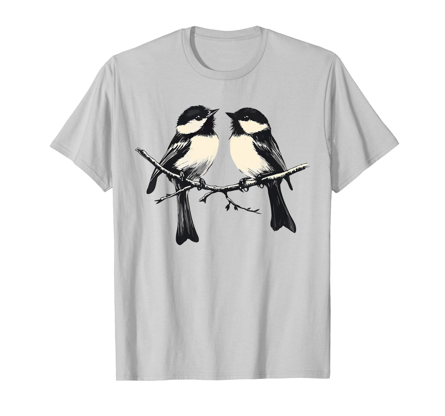 Chickadee Drawing Cute Black-Capped Chickadees T-Shirt
