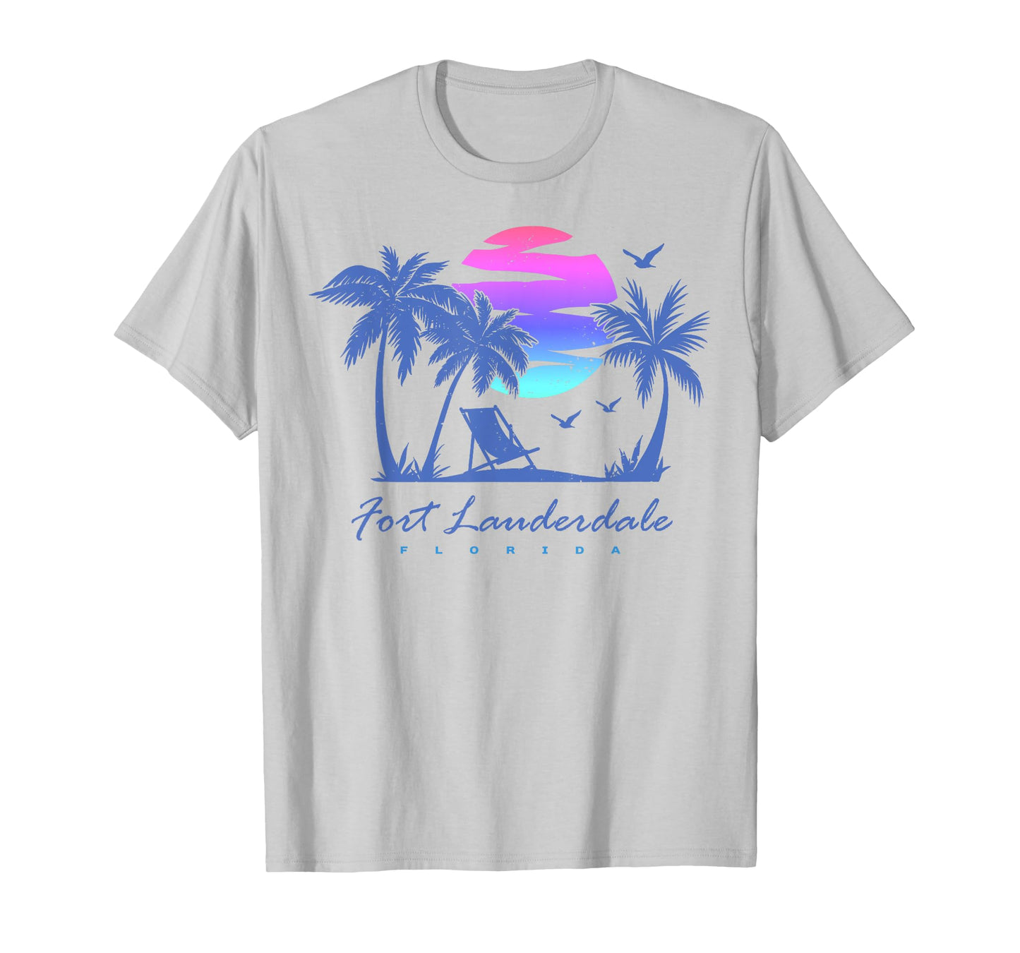 FORT LAUDERDALE FLORIDA Beach Vacation Retro Vintage Sunset Men Women Girls Kids T-Shirt