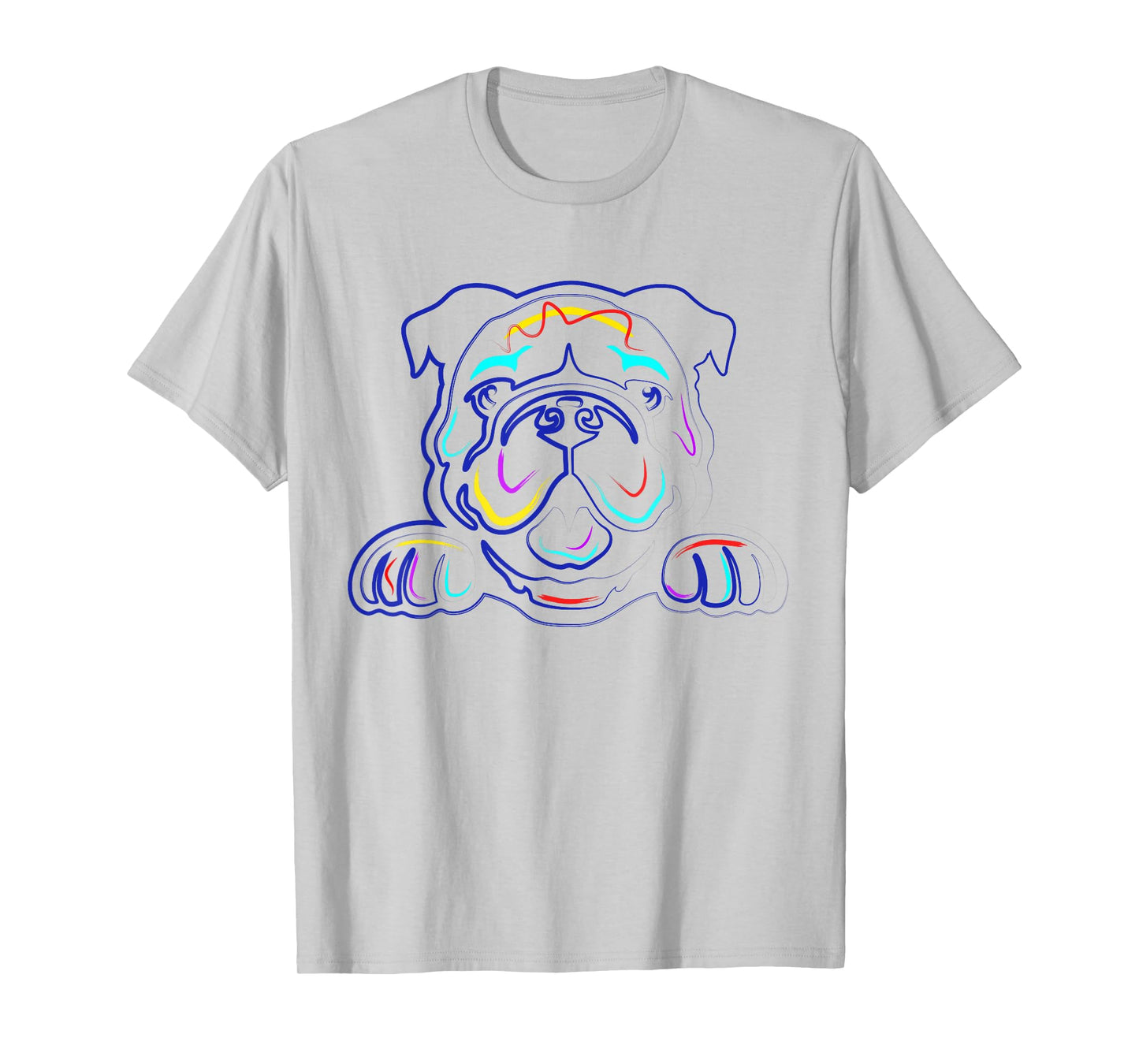 English Bulldog Lovers Shirts | Line Drawing Artsy Bulldog T-Shirt