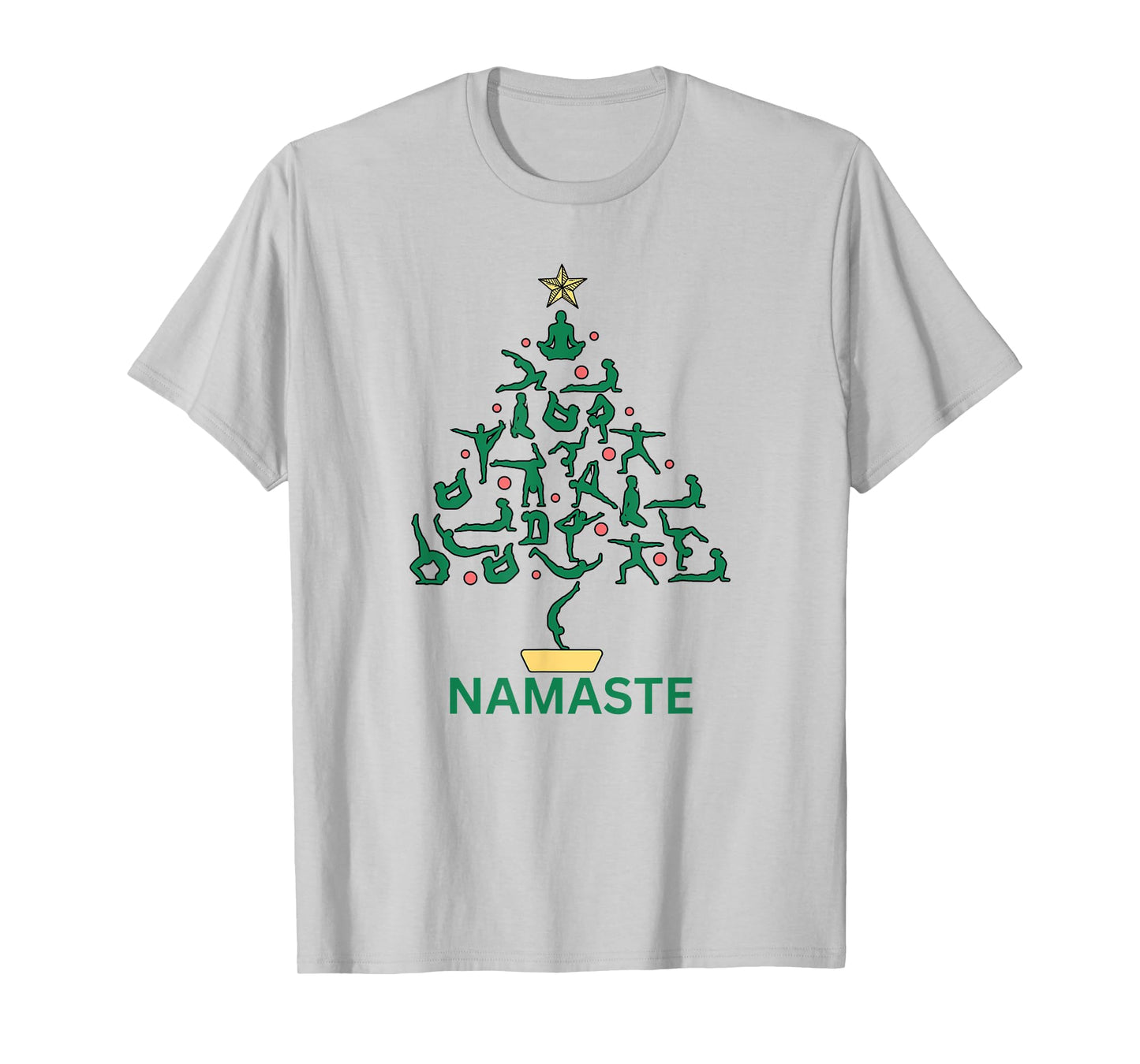 Namaste Yoga Christmas Tree T-Shirt