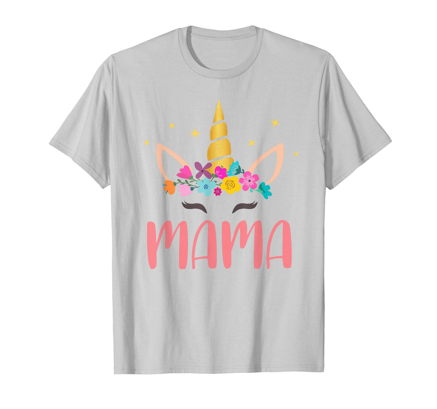 Mama Unicorn Floral Birthday Matching T-Shirt