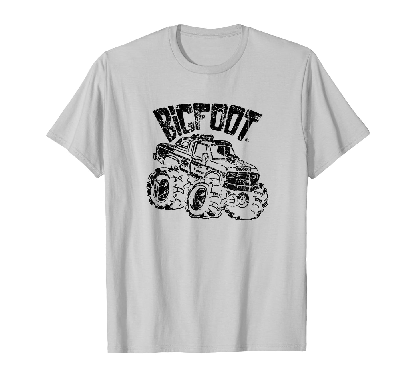 Classic BIGFOOT Cartoon Logo and Truck Distressed T-Shirt