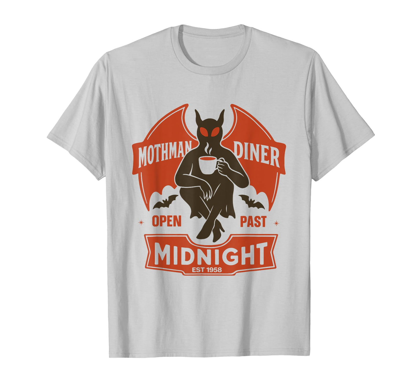Novelty Mothman Diner Cryptid Cryptozoology Funny Mothman T-Shirt