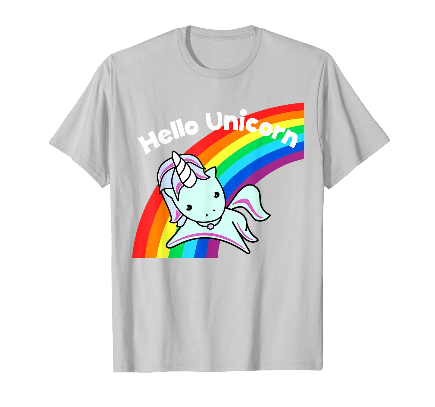 Pink Hello Unicorn Rainbow T-Shirt